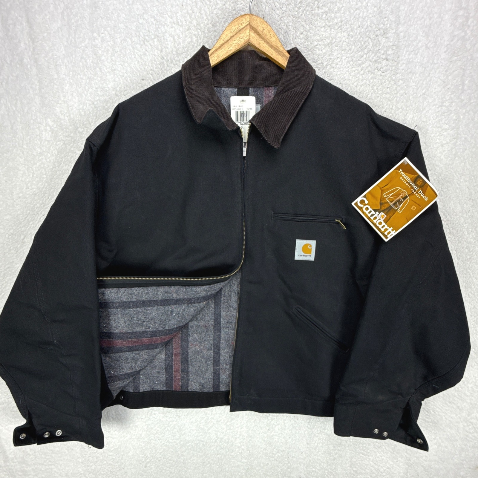 Carhartt Detroit Jacket Blanket Lined Mens 58 4xl J01 Blk Black Nwt Nos